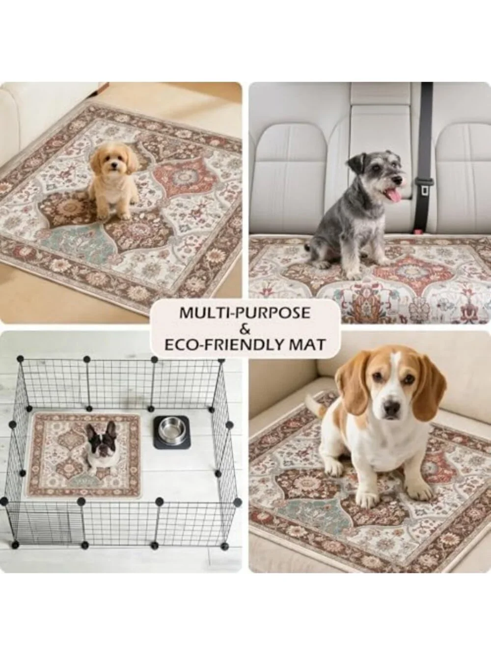 2-Pack Reusable Dog Pee Pads - Heavy Absorbent, Quick Dry, Non-Slip Training